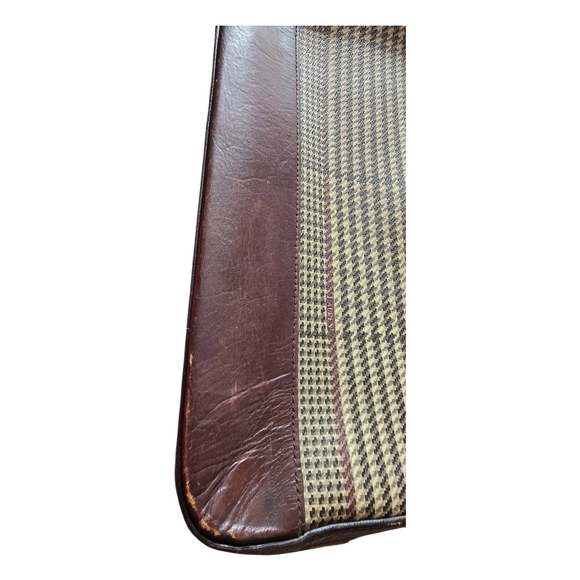 Ralph Lauren Elegant Brown Houndstooth Shoulder Bag Vintage 9"H 11-1/2"W 3"D - Picture 7 of 13